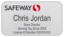 (image for) Safeway Pharmacy Silver Name Badge