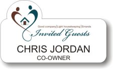 (image for) Invited Guests Shaped White Badge