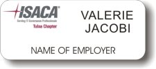 (image for) ISACA Tulsa Chapter White Badge