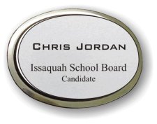 (image for) Issaquah School Board Executive Oval Silver Badge