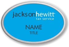 (image for) Jackson Hewitt Tax Service Blue Pebbled Frame Oval Prestige Badge