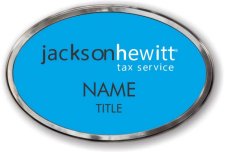 (image for) Jackson Hewitt Tax Service Blue Polished Frame Oval Prestige Badge