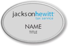 (image for) Jackson Hewitt Tax Service Silver Pebbled Frame Oval Prestige Badge