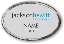 (image for) Jackson Hewitt Tax Service Silver Polished Frame Oval Prestige Badge