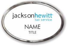 (image for) Jackson Hewitt Tax Service White Polished Frame Oval Prestige Badge