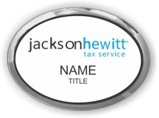 (image for) Jackson Hewitt White/Silver Oval Executive Badge