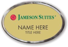 (image for) Jameson Suites Oval Gold Prestige Badge, Polished Silver Frame