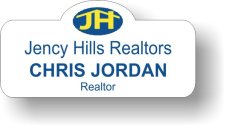 (image for) Jency Hills Realtors White Shaped Badge