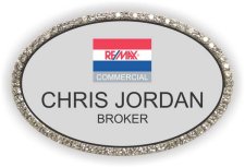 (image for) Remax Commercial - Oval Silver Bling Badge