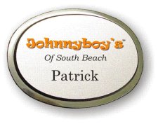 (image for) Johnyboy's of South Beach Executive Oval Silver Badge