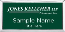 (image for) Jones Kelleher, LLP Silver Executive badge with Green Insert