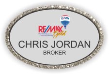 (image for) Remax Gold - Oval Silver Bling Badge