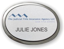 (image for) Judicial Title Silver Executive Oval Badge
