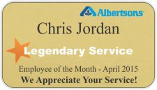 (image for) Albertsons Legendary Service Gold Name Badge