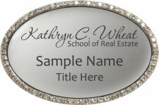 (image for) Kathryn C. Wheat School of Real Estate Silver Oval Bling badge