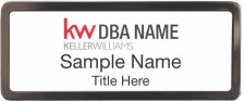 (image for) Keller Williams Realty Logo 2 Black Chrome With White Insert Badge