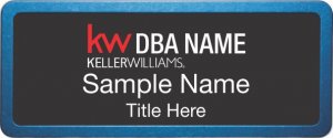 (image for) Keller Williams Realty Logo 2 Prestige Blue Anodized With Black Insert Badge