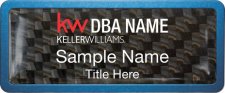 (image for) Keller Williams Realty Logo 2 Blue Anodized Frame Carbon Insert Badge