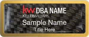 (image for) Keller Williams Realty Logo 2 Gold Anodized Frame Carbon Insert Badge