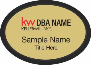 (image for) Keller Williams Realty Logo 2 Black Oval Executive Gold Badge