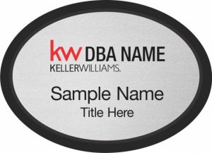 (image for) Keller Williams Realty Logo 2 Black Oval Executive Silver Badge