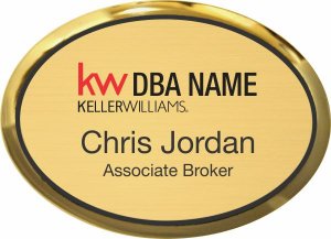 (image for) Keller Williams Realty Logo 2 Gold Oval Executive Badge