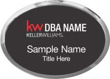 (image for) Keller Williams Realty Logo 2 Silver Oval Executive Black Badge