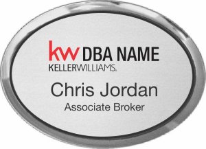 (image for) Keller Williams Realty Logo 2 Silver Oval Executive Badge