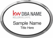 (image for) Keller Williams Realty Logo 2 Silver Oval Executive White Badge