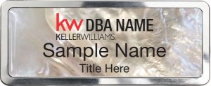 (image for) Keller Williams Realty Logo 2 White Mother of Pearl Polished badge