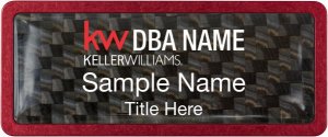 (image for) Keller Williams Realty Logo 2 Red Anodized Frame Carbon Insert Badge