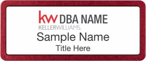 (image for) Keller Williams Realty Logo 2 Prestige Red Anodized With White Insert Badge