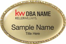 (image for) Keller Williams Realty Logo 2 Gold Oval Beyond Bling Gold Badge