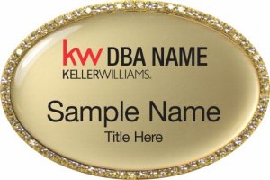 (image for) Keller Williams Realty Logo 2 Gold Oval Beyond Bling Gold Badge