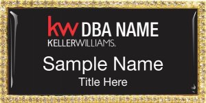 (image for) Keller Williams Realty Logo 2 Gold Bling Black Badge