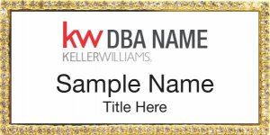 (image for) Keller Williams Realty Logo 2 Gold Bling White Badge