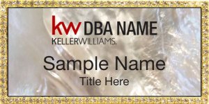 (image for) Keller Williams Realty Logo 2 Gold Bling White Pearl Badge