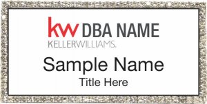 (image for) Keller Williams Realty Logo 2 Silver Bling White Badge