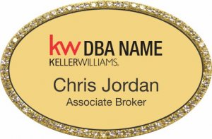 (image for) Keller Williams Realty Logo 2 Gold Oval Bling Badge