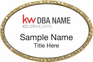 (image for) Keller Williams Realty Logo 2 Gold Oval Bling White Badge