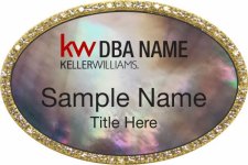 (image for) Keller Williams Realty Logo 2 Gold Oval Beyond Bling Black Pearl Badge