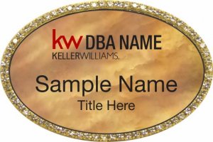 (image for) Keller Williams Realty Logo 2 Gold Oval Beyond Bling Gold Pearl Badge