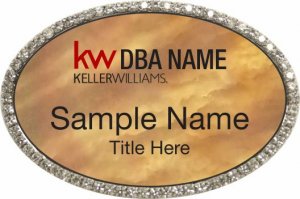 (image for) Keller Williams Realty Logo 2 Silver Oval Bling Gold Pearl Badge