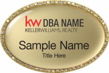 (image for) Keller Williams Realty Logo 3 Gold Oval Beyond Bling Gold Badge