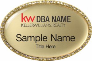 (image for) Keller Williams Realty Logo 3 Gold Oval Beyond Bling Gold Badge