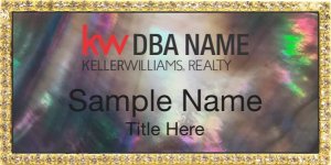 (image for) Keller Williams Realty Logo 3 Gold Bling Black Pearl Badge