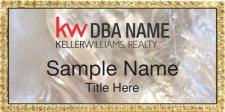 (image for) Keller Williams Realty Logo 3 Gold Bling White Pearl Badge