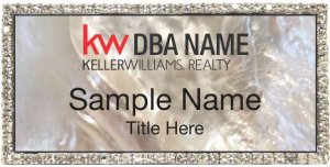 (image for) Keller Williams Realty Logo 3 Silver Bling White Pearl Badge