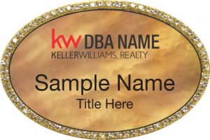 (image for) Keller Williams Realty Logo 3 Gold Oval Beyond Bling Gold Pearl Badge