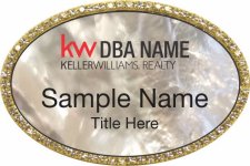 (image for) Keller Williams Realty Logo 3 Gold Oval Beyond Bling White Pearl Badge